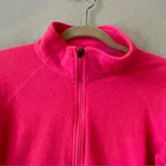 The Outfitters By Land's End Neon Pink Zip Up Jacket Sz L - Picture 6 of 15